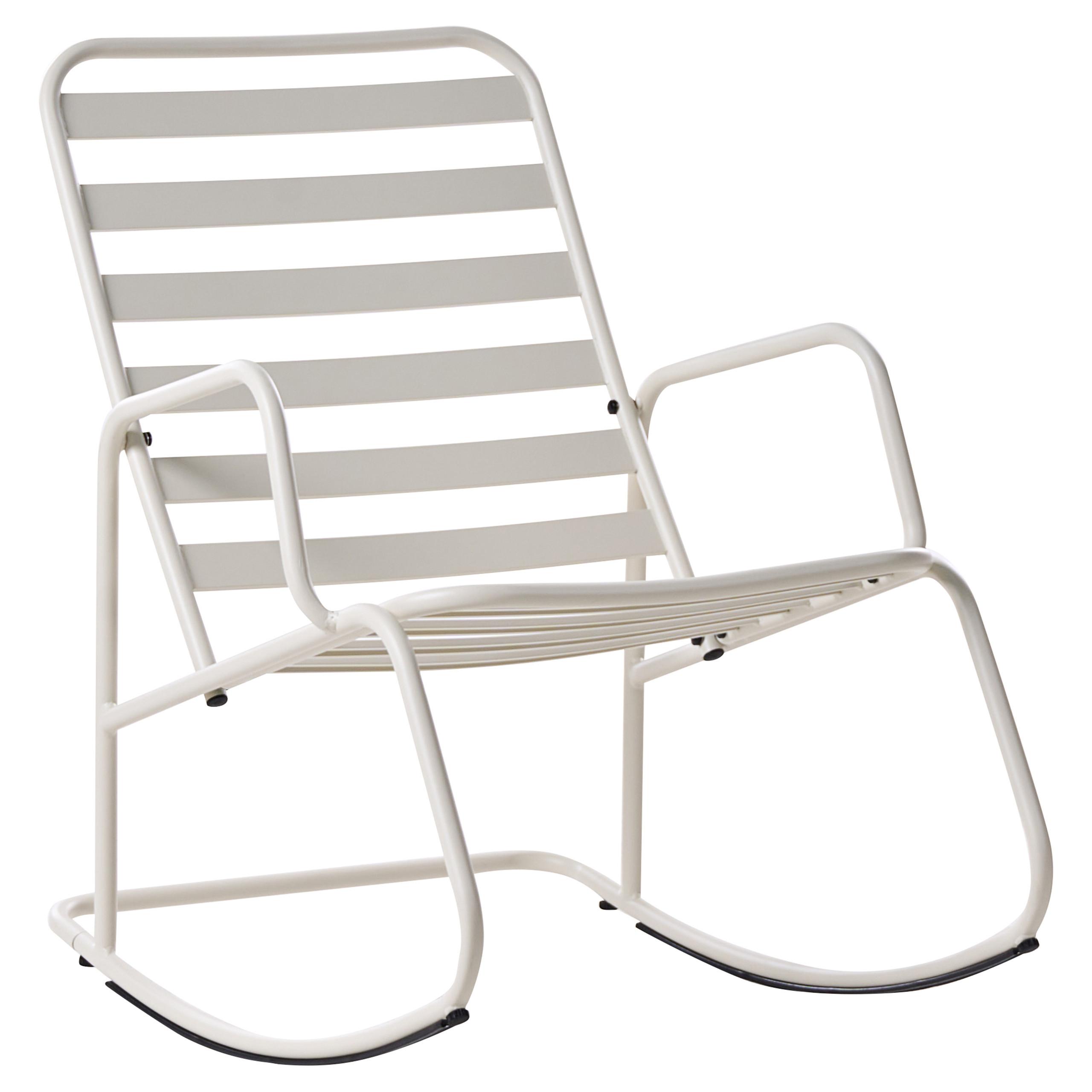 GARTEN-SCHAUKELSTUHL Cremeweiß Turi - Weiß, Metall (66/92/96cm) - Beliani