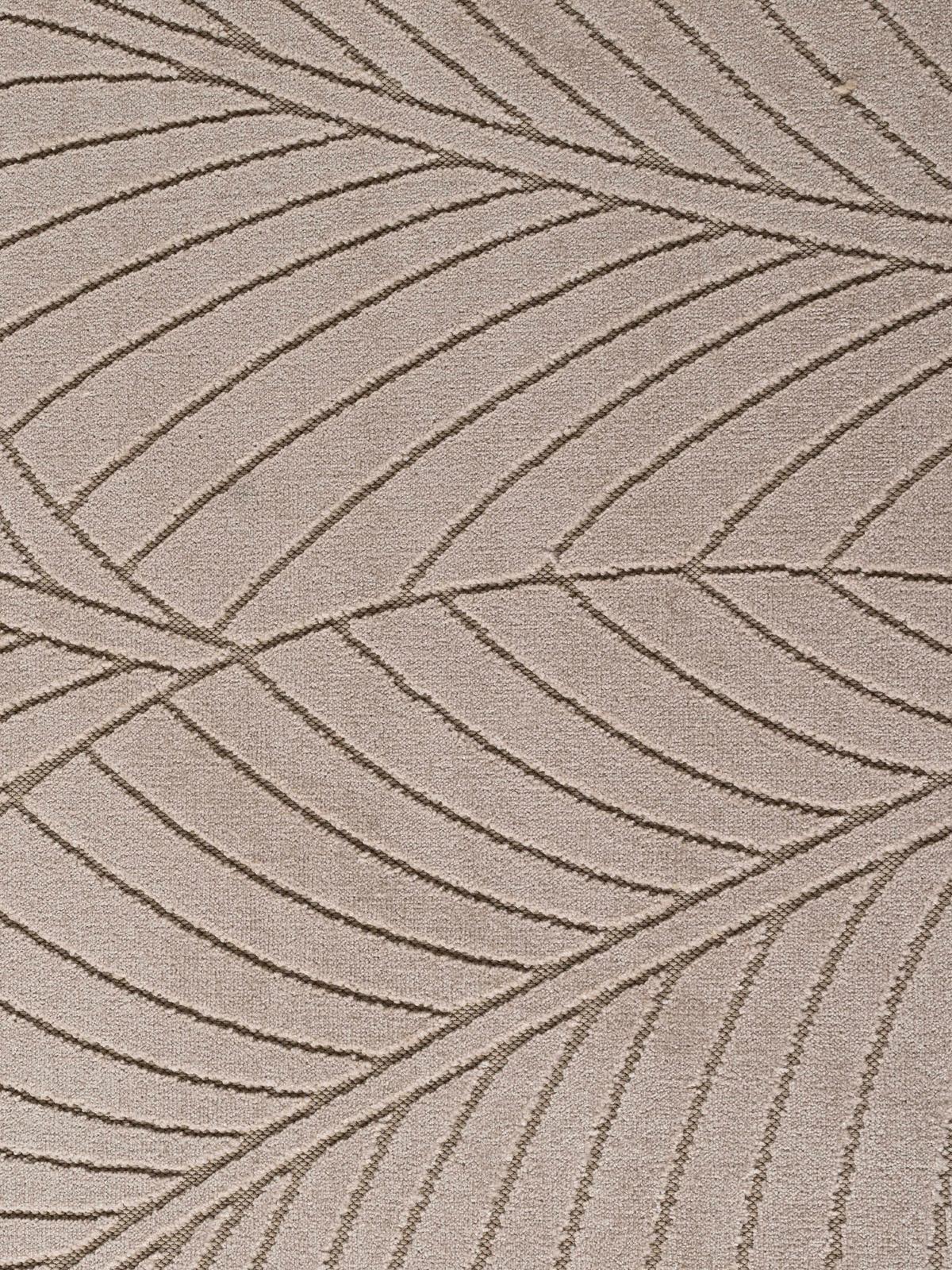 LÄUFER Outdoor, Fußbodenheizung-geeignet, mit Blattmotiv, ENGADIN in Beige, 80 x 150 cm - Beige, Textil (80/150cm) - KADIMA DESIGN