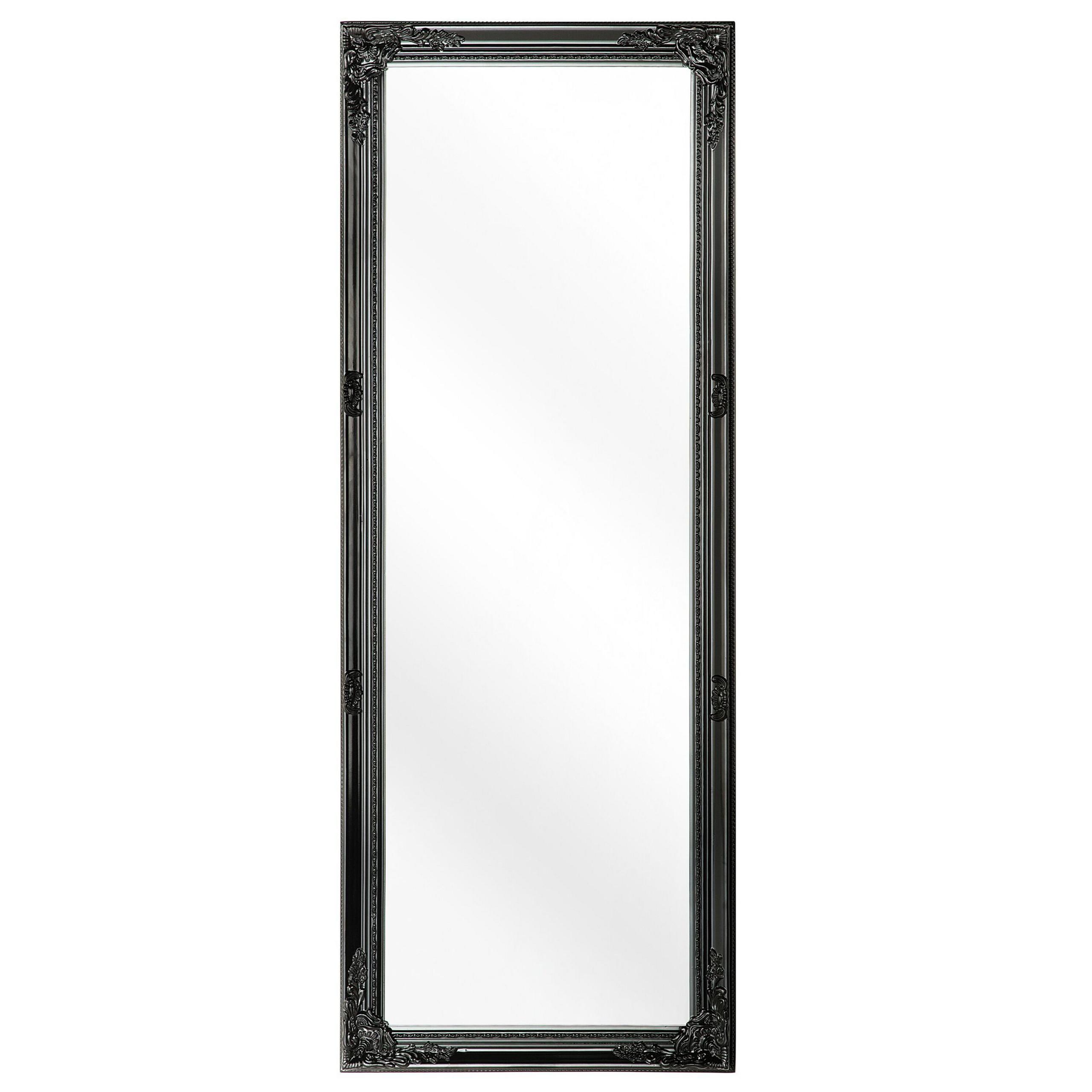 WANDSPIEGEL schwarz rechteckig 50/130 cm Fougeres - Schwarz, Kunststoff (50/130/3cm) - Beliani