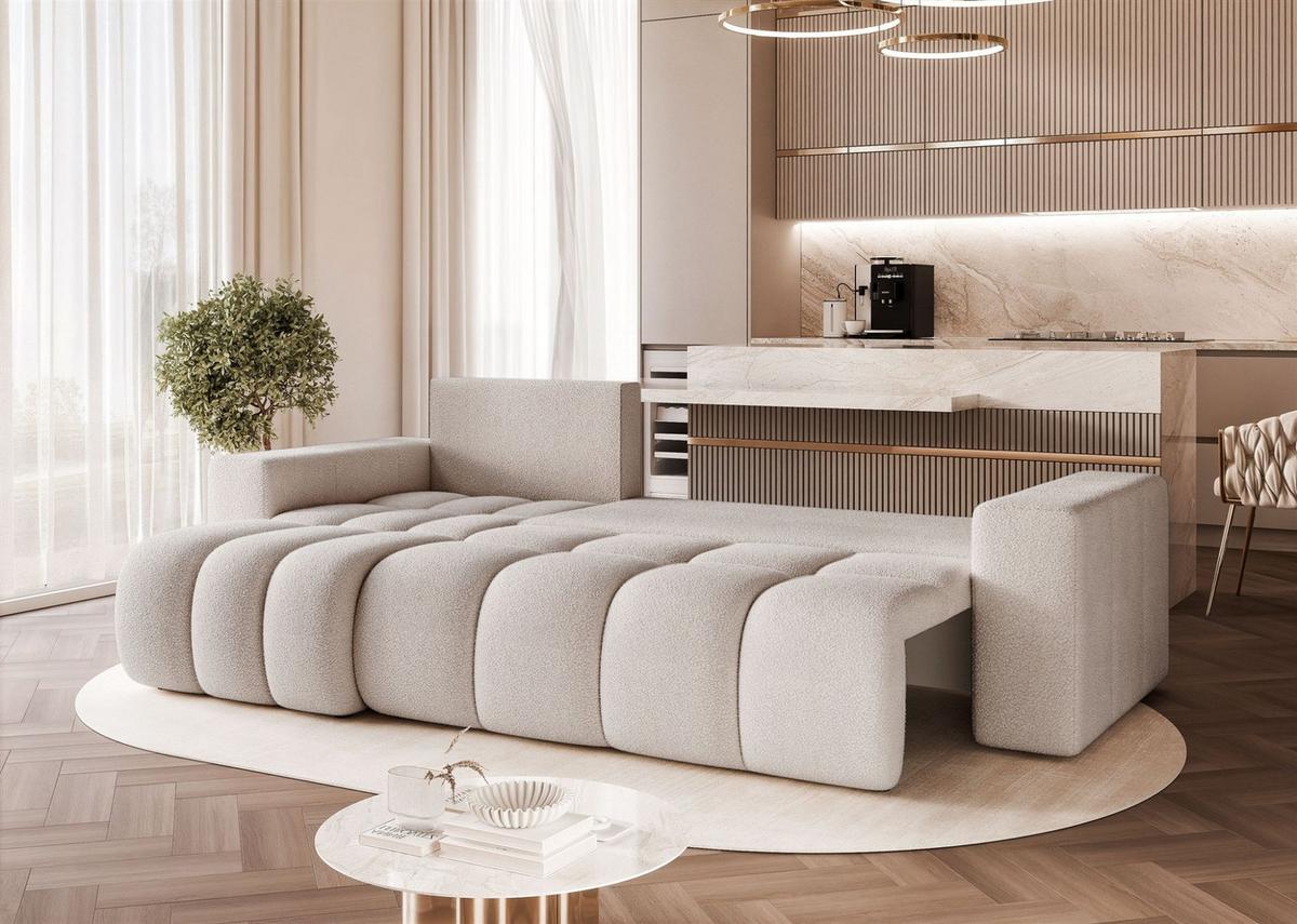 ECKSOFA Anabel Mit Schlaffunktion - Hellgrau, Holzwerkstoff/Textil (248/145cm) - Fun Möbel