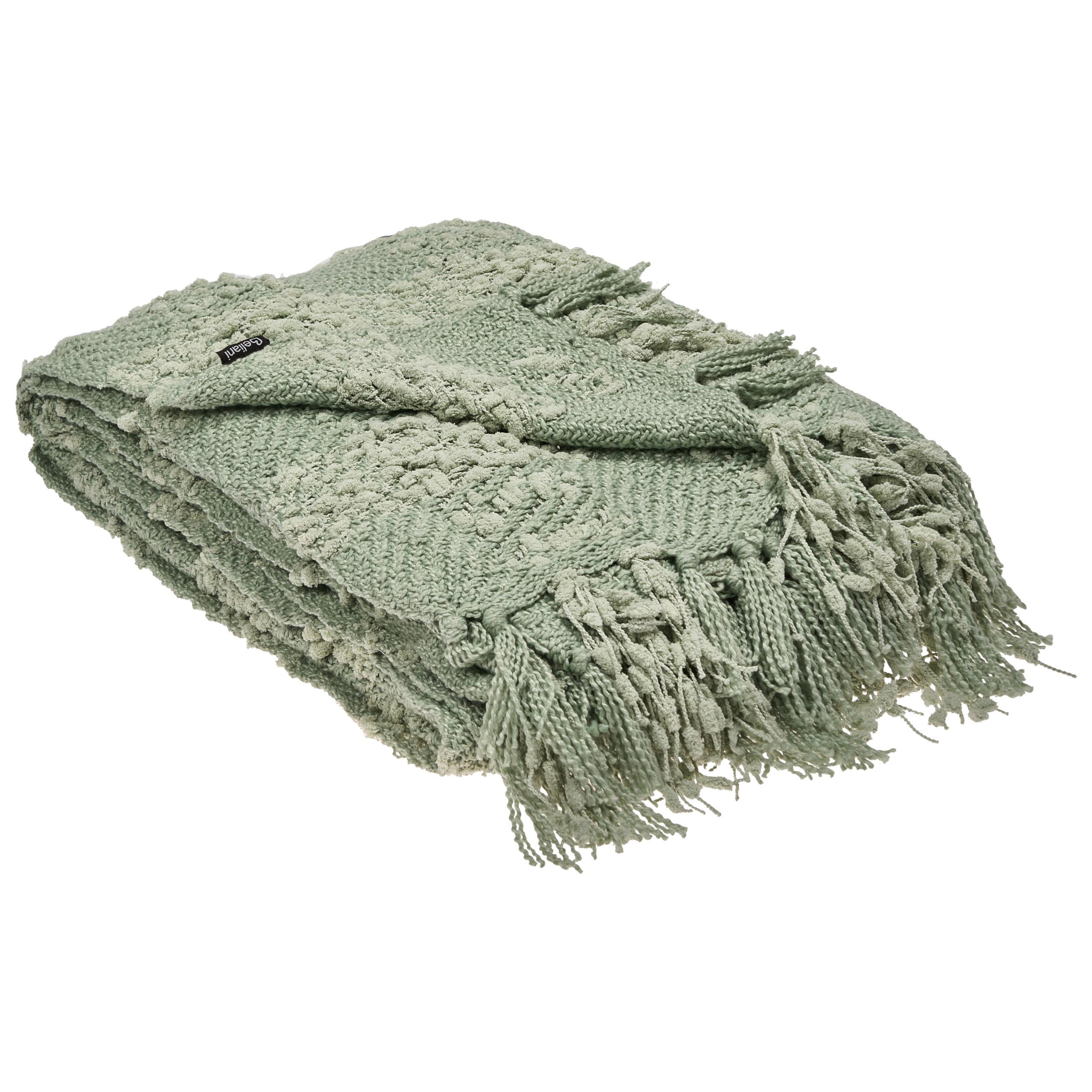 KUSCHELDECKE Stoff 150/200 cm Grün Vella - Grün, Textil (150/200cm) - Beliani