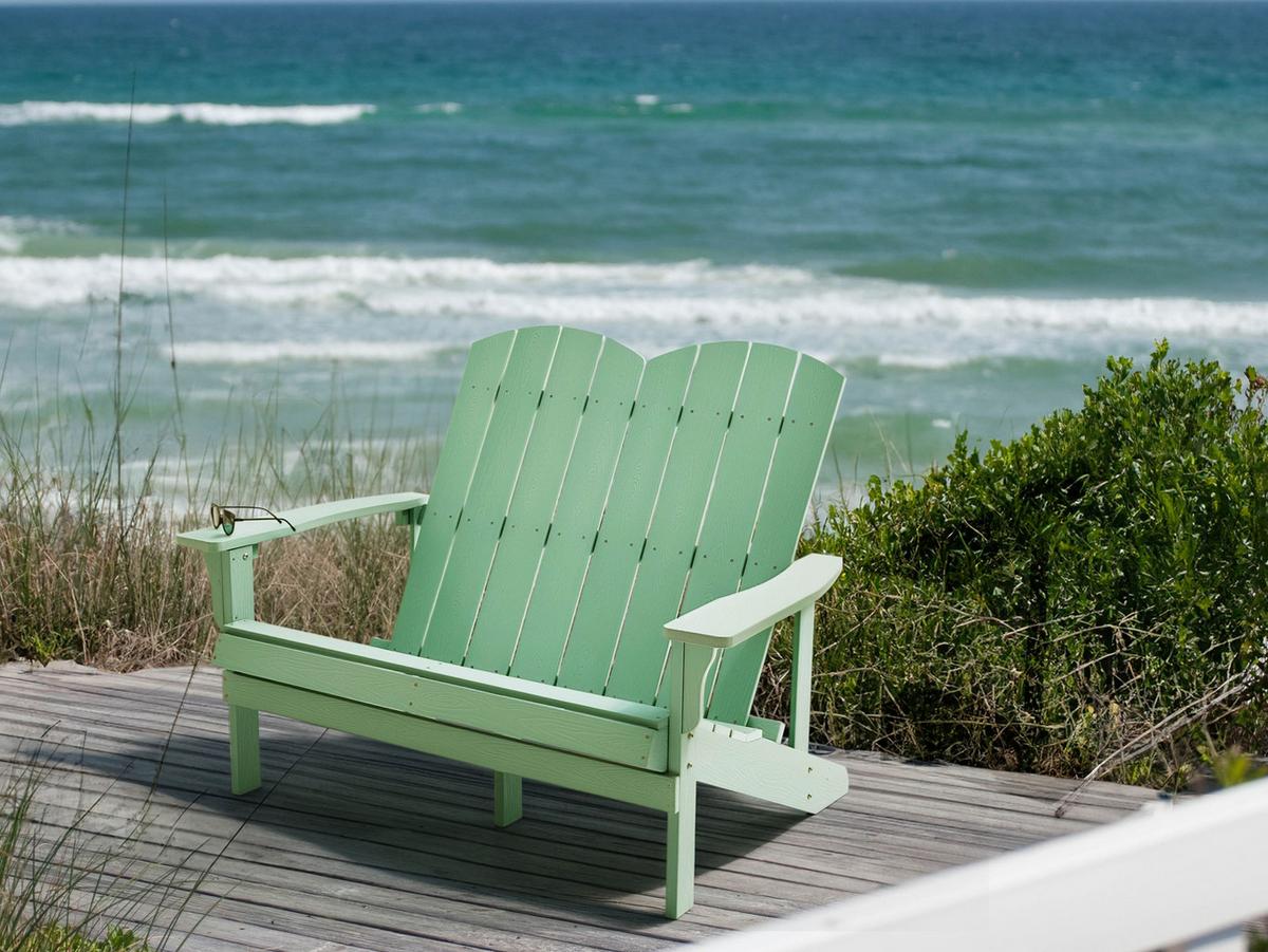 GARTENBANK Adirondack 125 cm Hellgrün - Hellgrün, Kunststoff (125/91/73cm) - Beliani