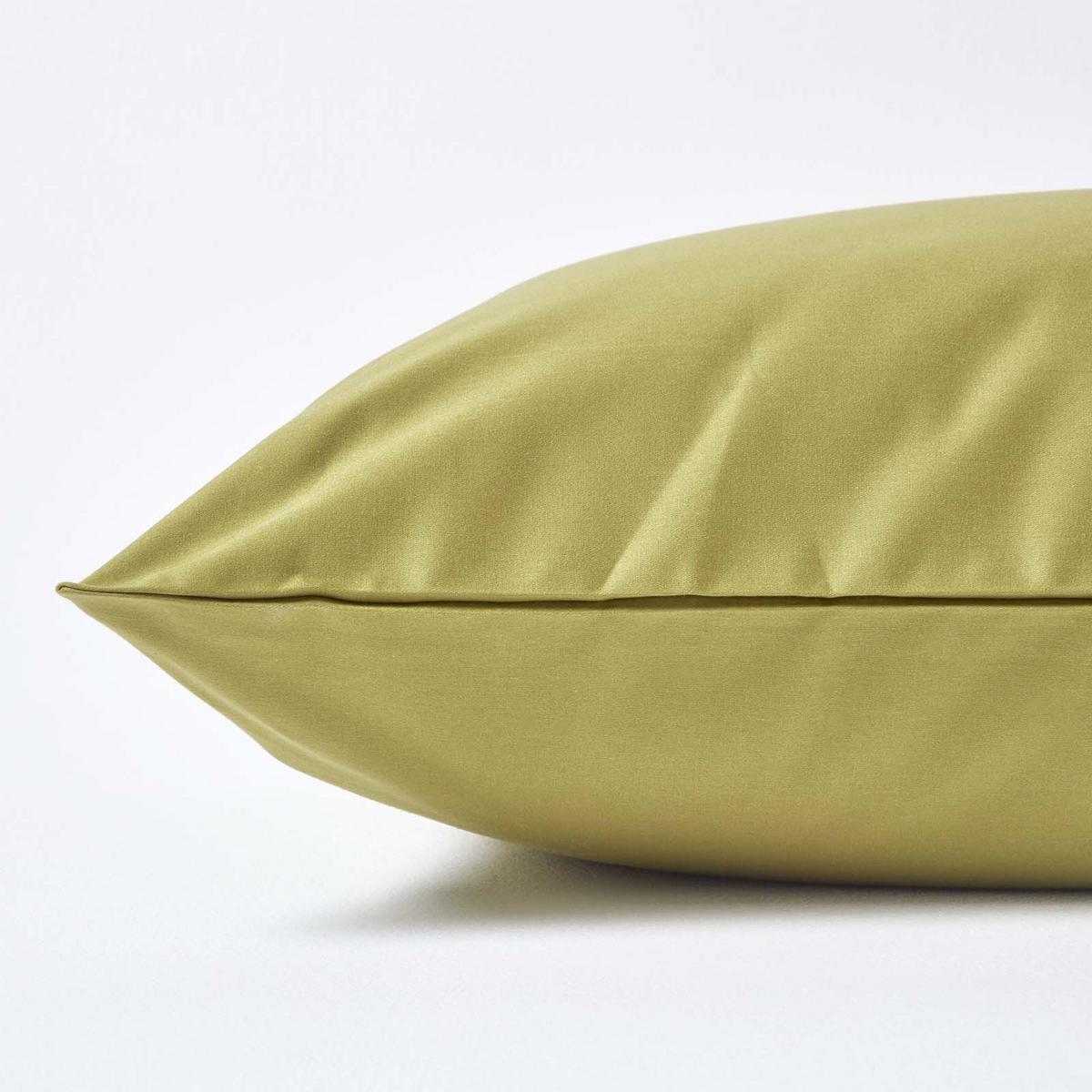 KISSENBEZUG Premium, Ägyptische Baumwolle, Fadendichte 1000 - Olivgrün, Textil (48/74cm) - Homescapes