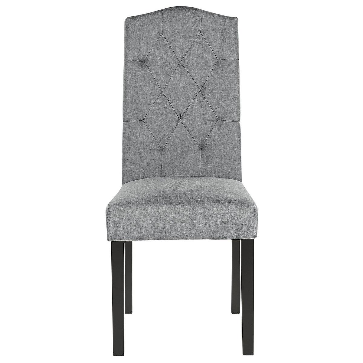 ESSZIMMERSTUHL 2er-Set Polsterbezug Grau Shirley - Grau, Holz/Textil (46/103/60cm) - Beliani