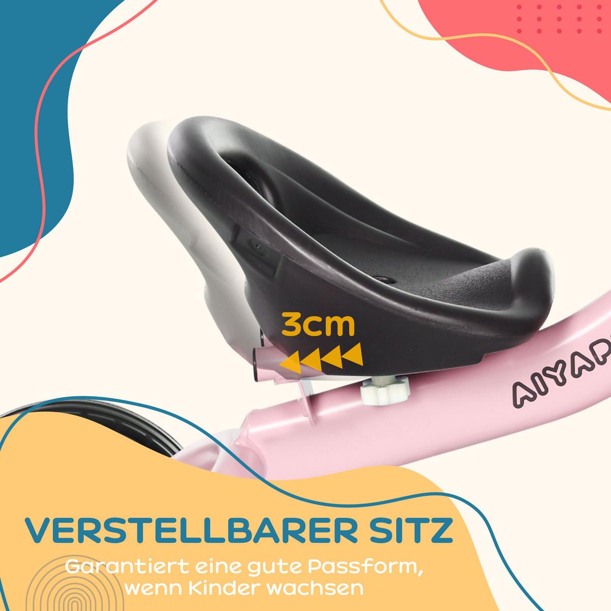 DREIRAD, Kinderfahrrad mit verstellbarer Sitz, Kinderrad für Kinder 2-5 Jahre - Rosa, Metall (70.5/53/58cm) - AIYAPLAY