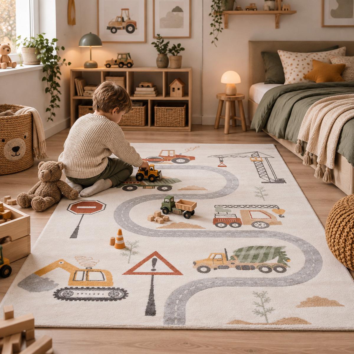 KINDER TEPPICH MAUI KIDS BAUSTELLE - Multicolor, Textil (120/170cm) - Pergamon