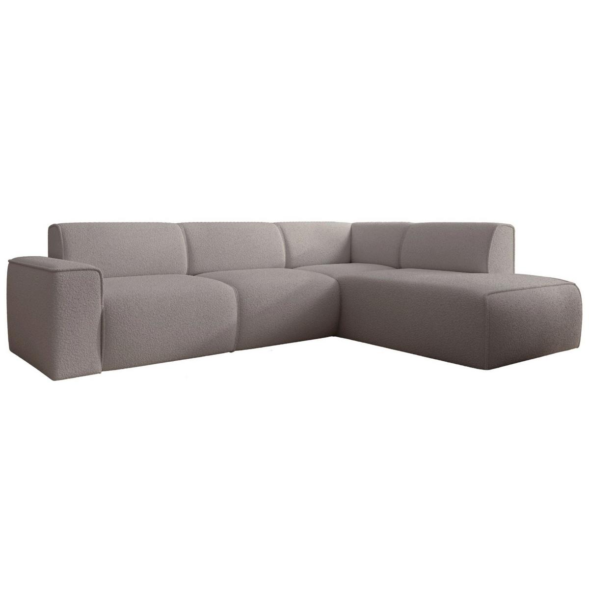 ECKSOFA Bouvi Graubraun rechts - Graubraun/Schwarz, Kunststoff/Textil (220/292cm) - Selsey