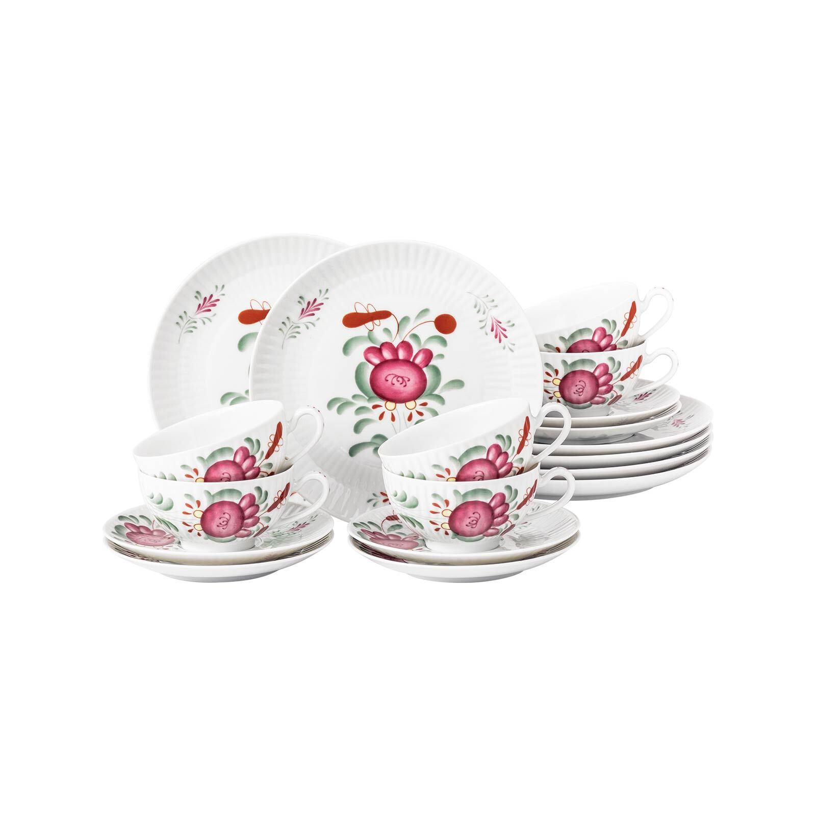 TEESERVICE Amina Ostfriesenrose bunt 18-tlg. - Multicolor, Keramik (2/2/2cm) - Seltmann Weiden