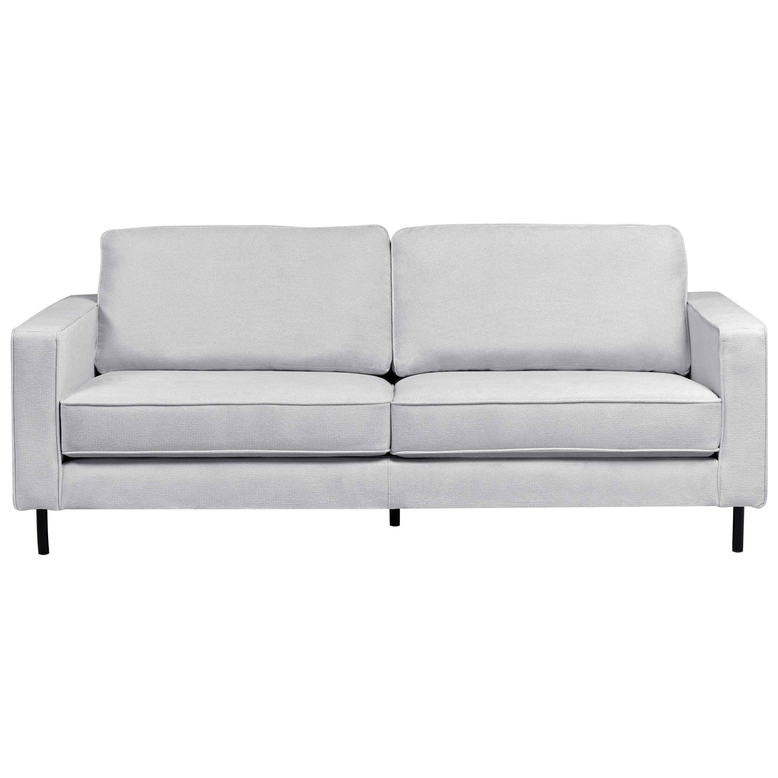3-SITZER-SOFA Stoff Hellgrau Savalen - Hellgrau, Textil (204/87/91cm) - Beliani