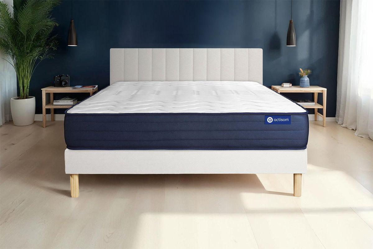 BETT Actimemo life Memory-Schaum 80 x 200 cm h4 - Kit Bettgestell Weiß - Beige/Weiß, Karton/Holz (80/200cm) - ACTISOM