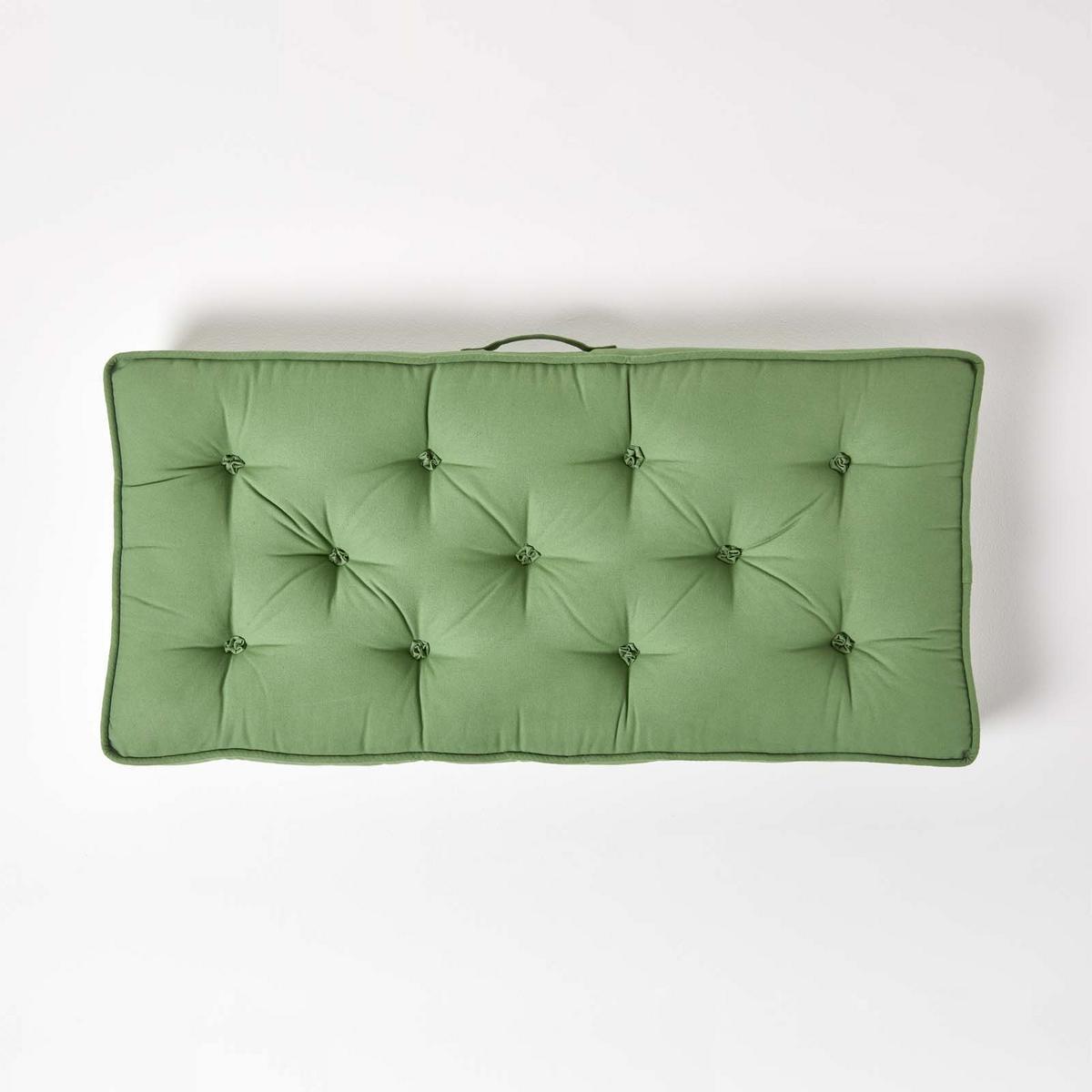 SITZAUFLAGE für Zweisitzer-Sofa 100 x 48 cm – dickes Sitzkissen grün - Grün, Textil (48/100/10cm) - Homescapes