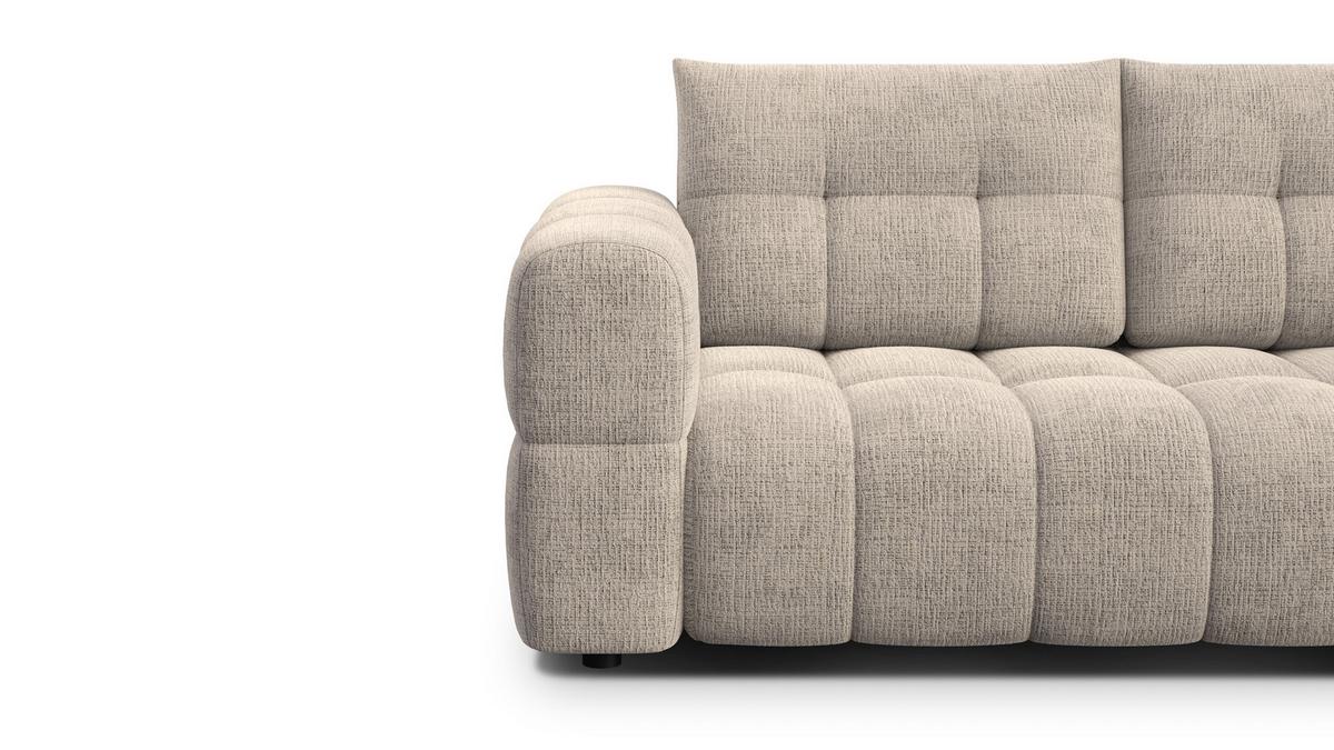 SOFA CLOUDI 2,5-Sitzer, beige - Beige/Schwarz, Holz/Textil (211/89/104cm) - Wozimo