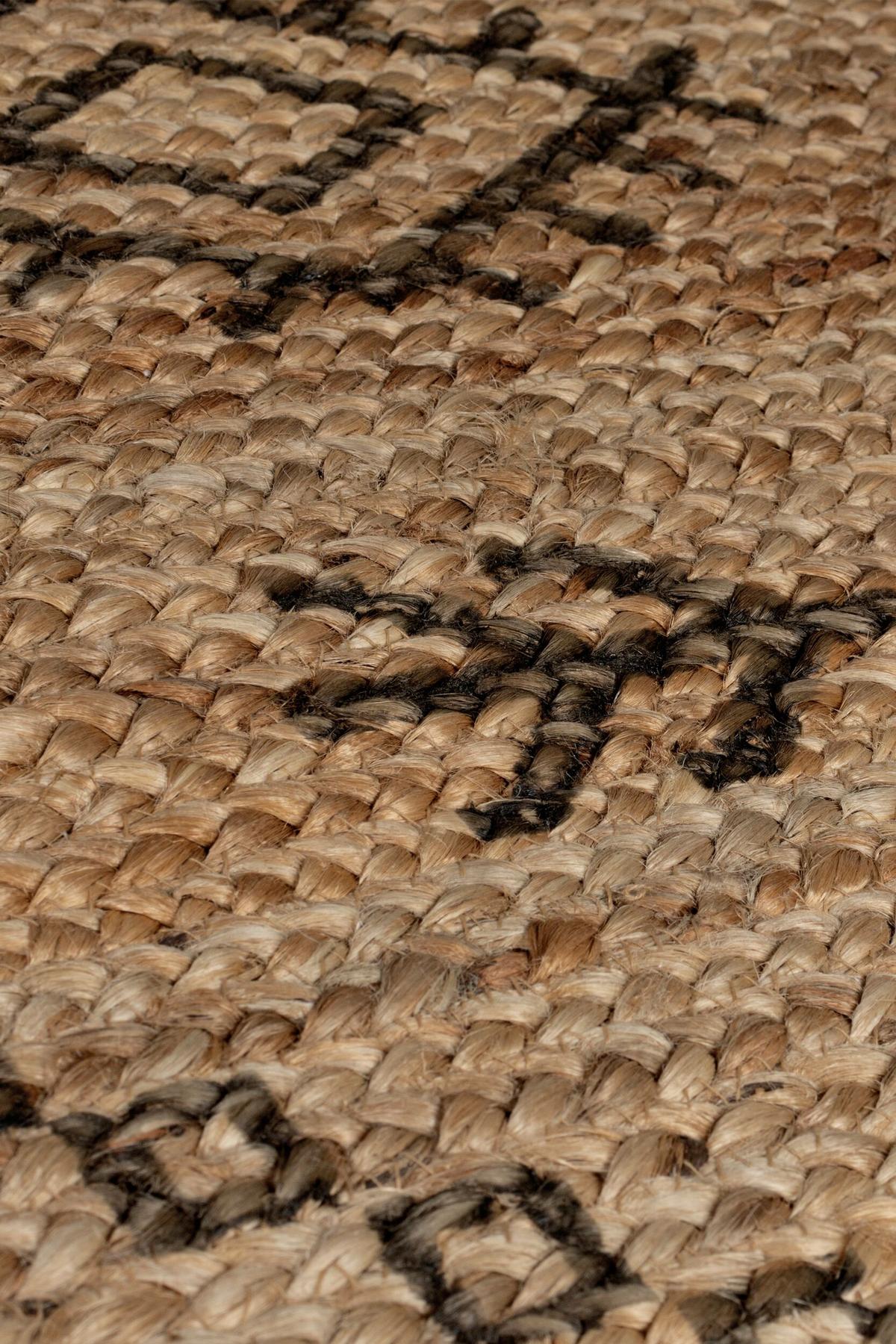 JUTETEPPICH handgewebt NEATH, geometrisch-abstrakt, Braun-Schwarz, 200 x 290 cm - Braun, Naturmaterialien (200/290cm) - KADIMA DESIGN