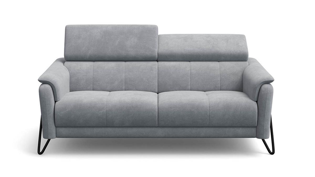 SOFA RODEN 3-Sitzer, hellgrau, Veloursstoff - Hellgrau, Holz/Textil (194/82/103cm) - Wozimo