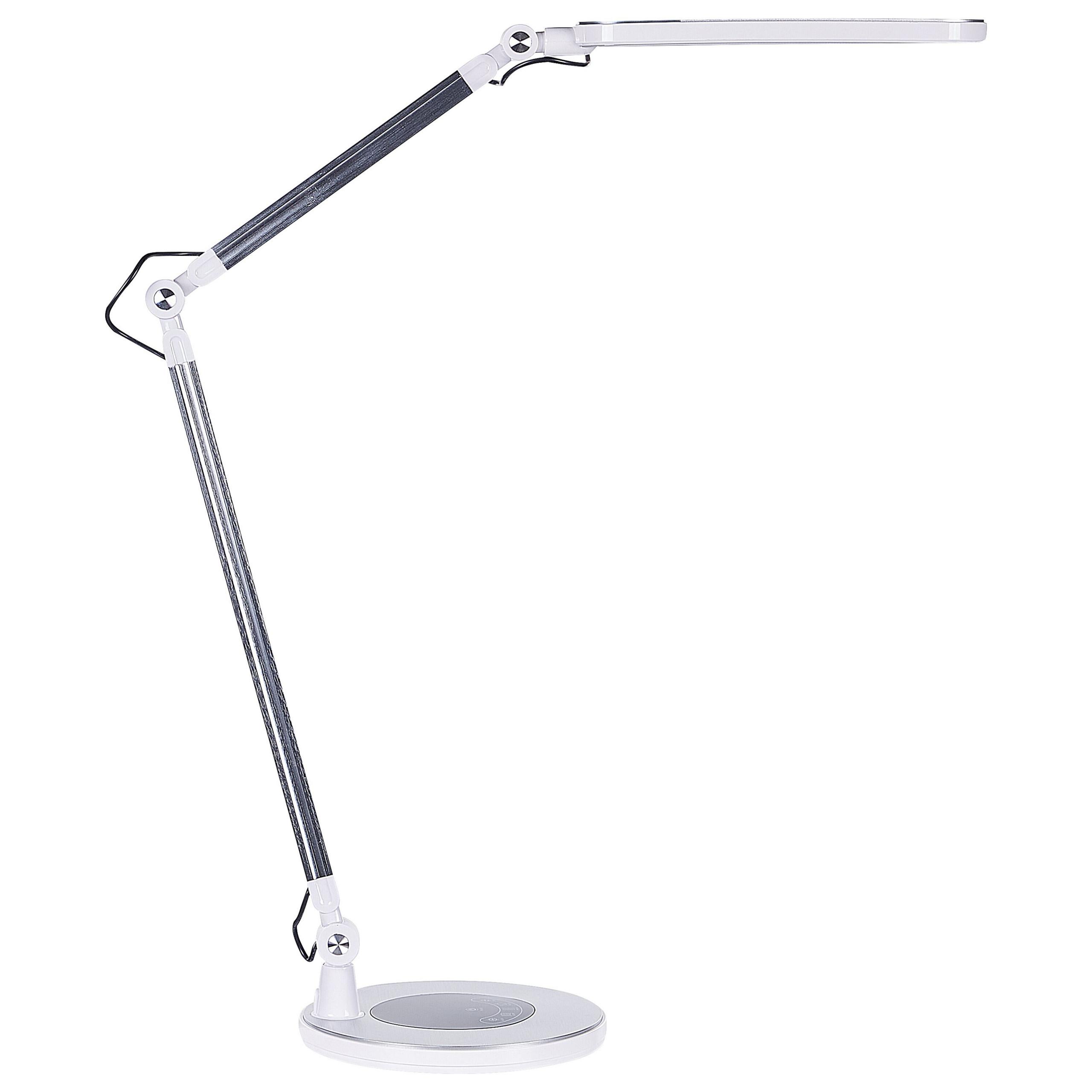 SCHREIBTISCHLAMPE Grus 20/30/80 cm - Silberfarben, Metall (20/30/80cm) - Beliani