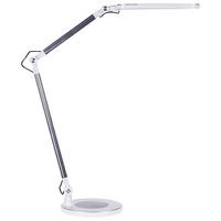 SCHREIBTISCHLAMPE Grus 20/30/80 cm - Silberfarben, Metall (20/30/80cm) - Beliani