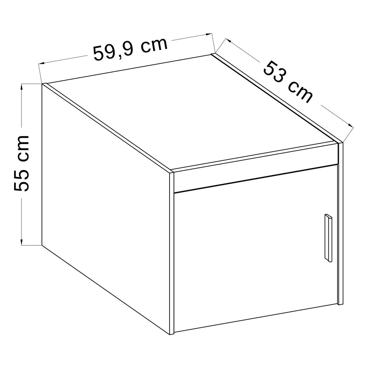 AUFSATZSCHRANK Storicos Sonoma Eiche 59,9/55/53cm - 1T Modern - Sonoma Eiche, Holzwerkstoff/Kunststoff (60/55/53cm) - AX Living