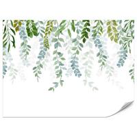 FOTOTAPETE für Schlafzimmer Zarte Ranken Blätter Kletterpflanzen Natur 150x105 - Weiß/Grün, Papier (150/105cm) - Muralo