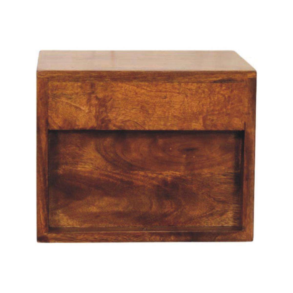 WANDNACHTTISCH Solis, Braun. - Messingfarben/Braun, Mangoholz/Holz (30/24/35cm) - Artisan Furniture