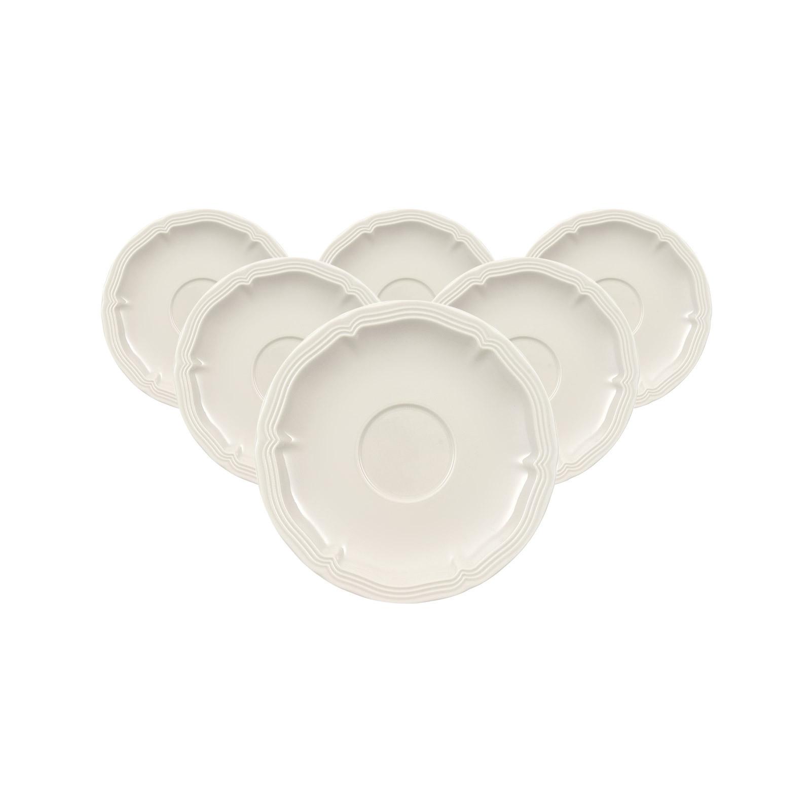 ESPRESSOUNTERTASSEN Manoir weiß ø 12,2 cm 6er Set - Weiß, Keramik (12.2cm) - Villeroy & Boch