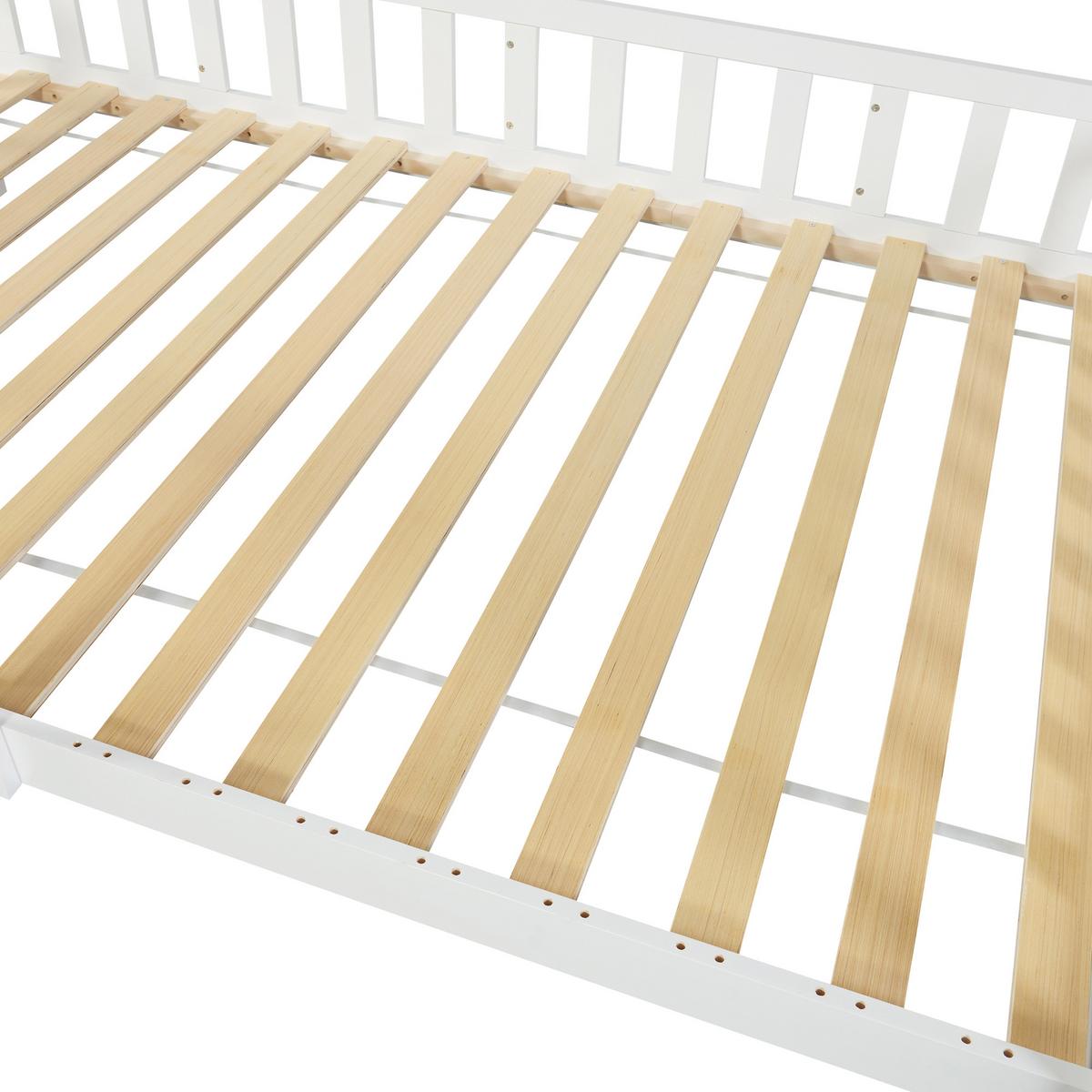 HAUSBETT Ydre - Weiß, Holz (120/200cm) - [en.casa]