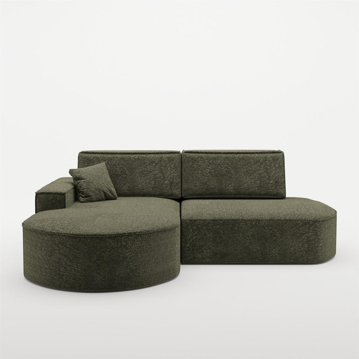 ECKSOFA Venedig Mit Schlaffunktion - Grün, Holzwerkstoff/Textil (278/179cm) - Fun Möbel