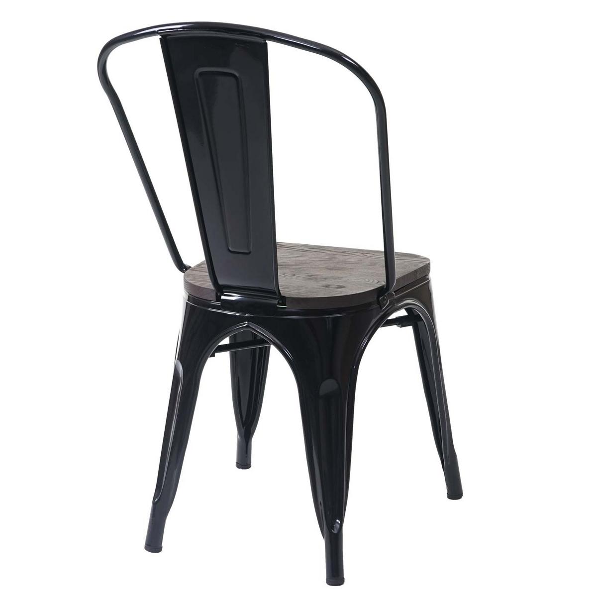 STUHL INKL. HOLZ-SITZFLÄCHE Schwarz - Schwarz, Holz (45/85/52cm) - MCW
