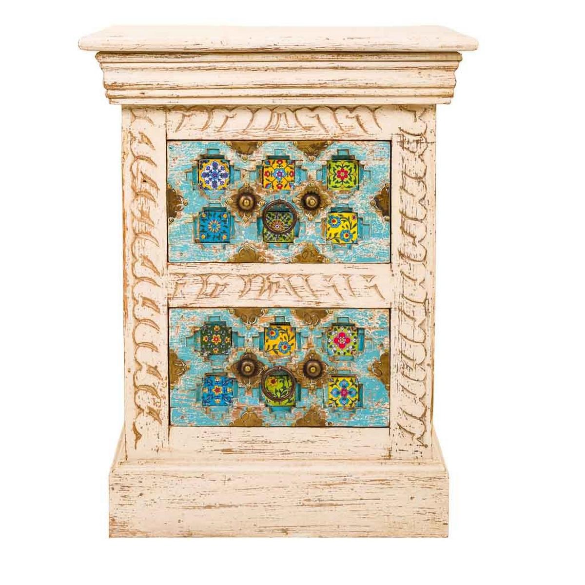 NACHTTISCH aus Holz, beige, 45x30x59cm - Multicolor, Holz (45/59/30cm) - Wanderlust