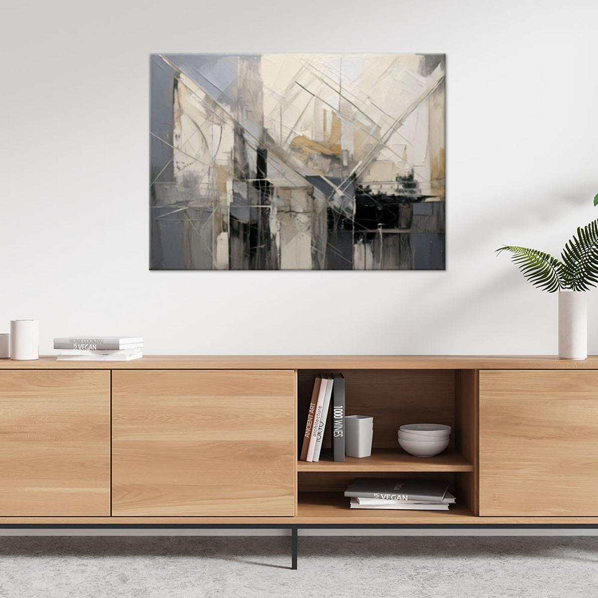 LEINWANDBILD Abstraktion 90x60cm - Grau, Textil (90/60cm) - Feeby