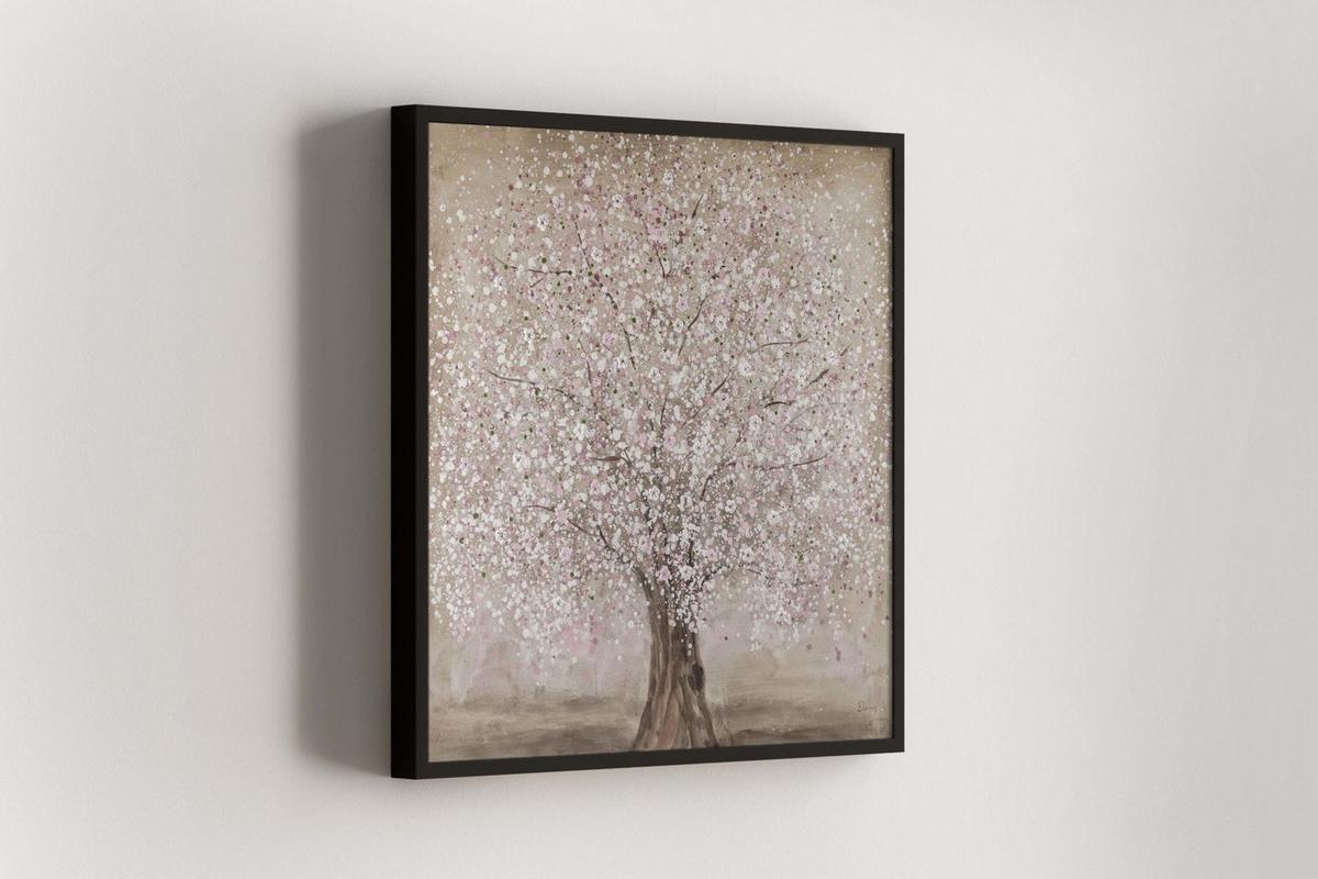 ACRYLBILD HANDGEMALT 80/80 cm - Pink/Braun, Holz/Textil (80/80cm) - KUNSTLOFT