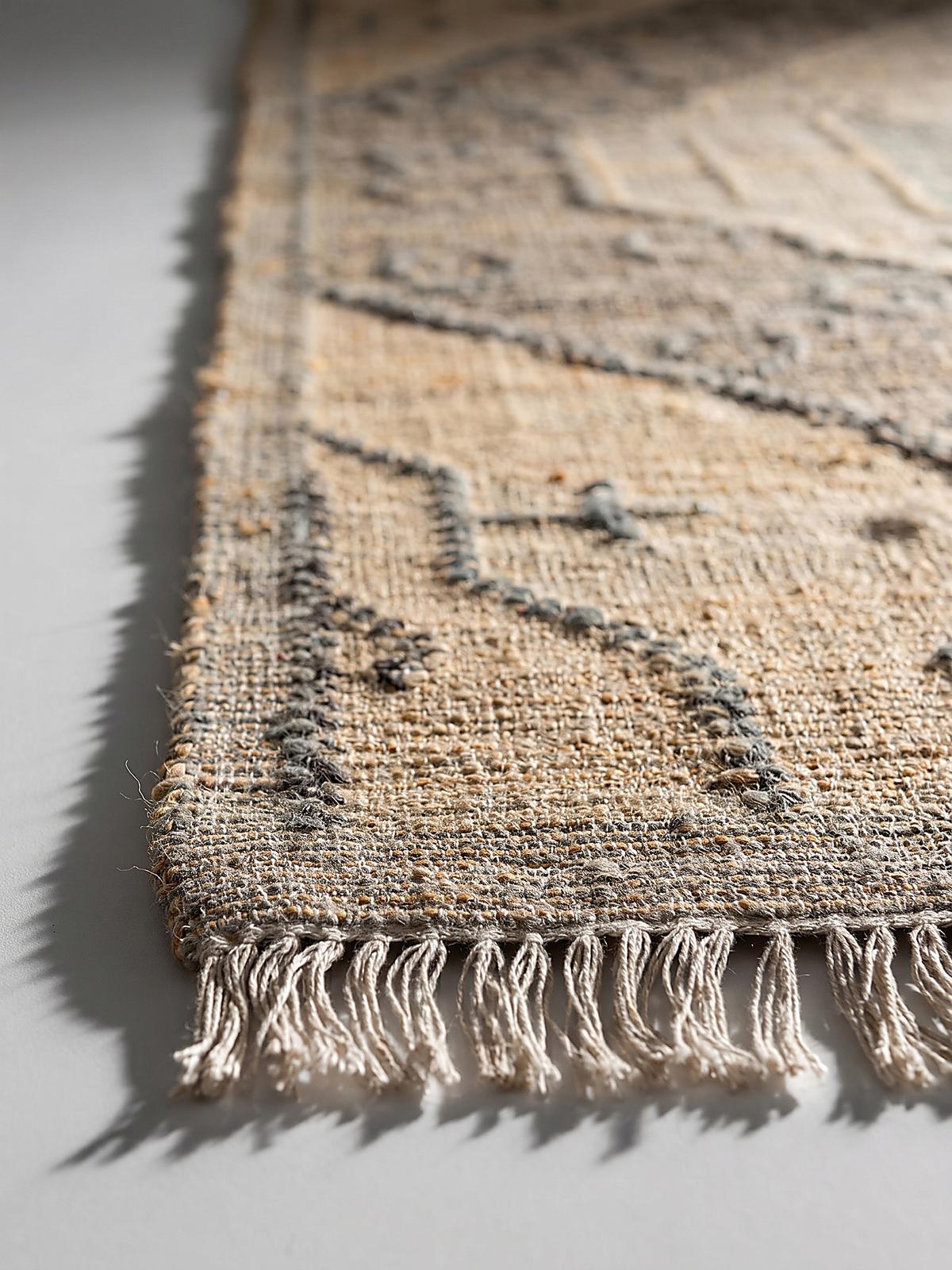 NATURTEPPICH handgewebt BERMEO, im Vintage-Stil, Natur, 140 x 200 cm - Beige, Textil (200/140cm) - KADIMA DESIGN