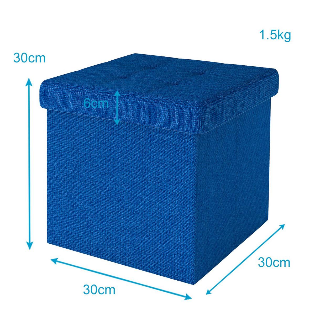 SITZWÜRFEL Faltbar 30/30/30 cm (Blau) - Blau, Textil (30/30/30cm) - Intirilife