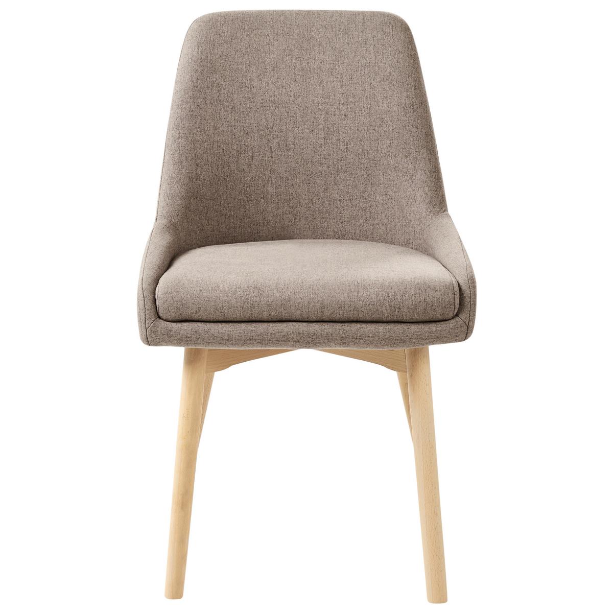 ESSZIMMERSTUHL 2er Set Stoff Braun Melfort - Braun, Holz/Textil (49/82/58cm) - Beliani