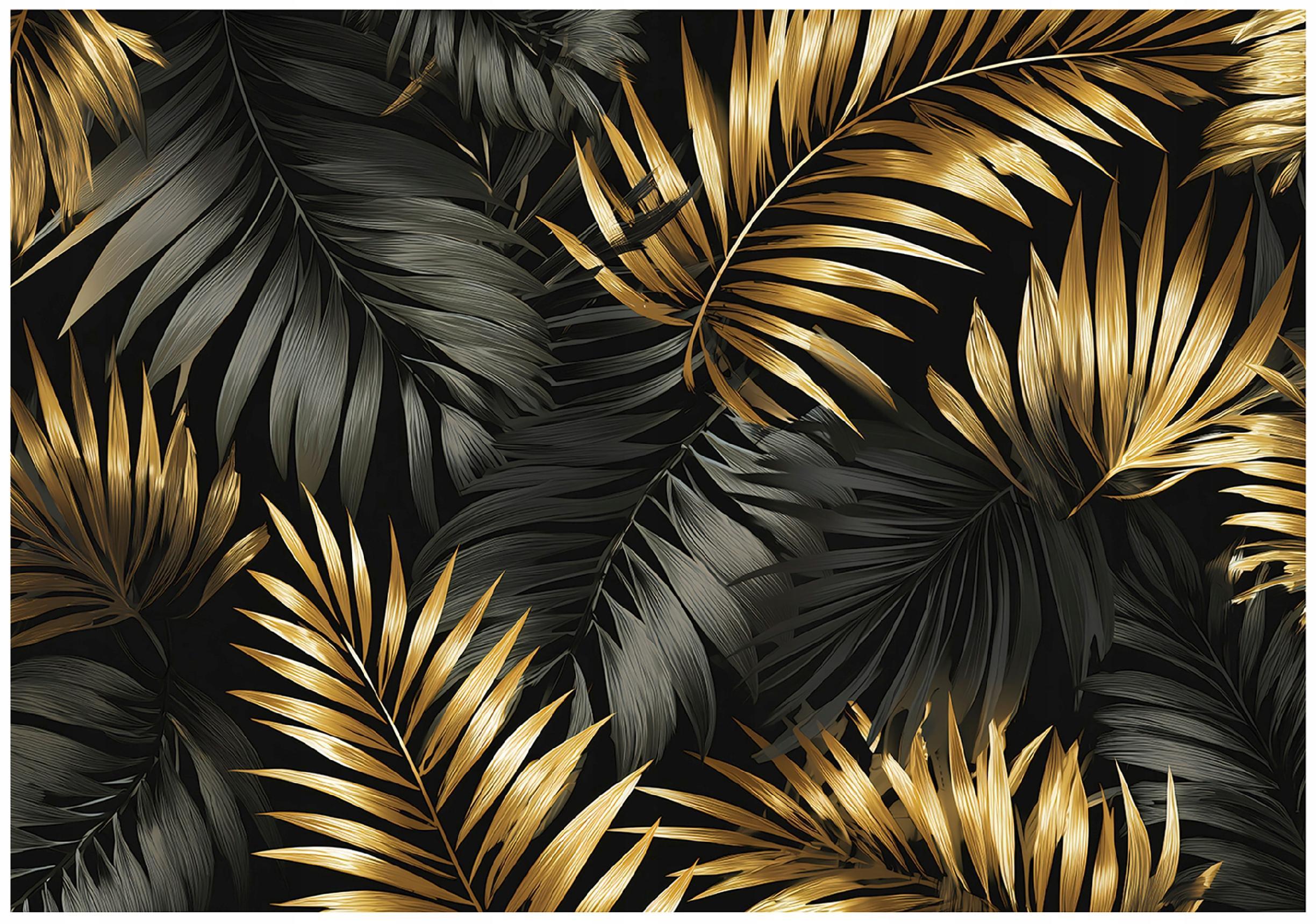 FOTOTAPETE Blätter Abstrakt Schwarz 150x105 cm - Multicolor, Papier (150/105cm) - Wallarena