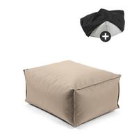 OUTDOOR POUF mit Schutzhülle Der Ruhestifter - Cappuccino, Textil (60/30/50cm) - Mokebo