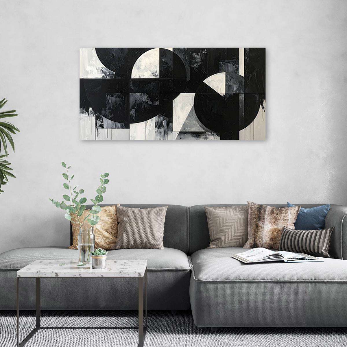 LEINWANDBILD 3D und geometrisch 100x50cm - Schwarz, Textil (100/50cm) - Feeby