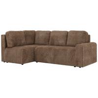 ECKSOFA NESSARO COR L - Braun Cord - Links - Schwarz/Braun, Kunststoff/Textil (151/240cm) - MKS