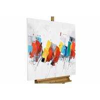 ÖLGEMÄLDE 80/80 cm - Multicolor/Weiß, Holz/Textil (80/80cm) - KUNSTLOFT
