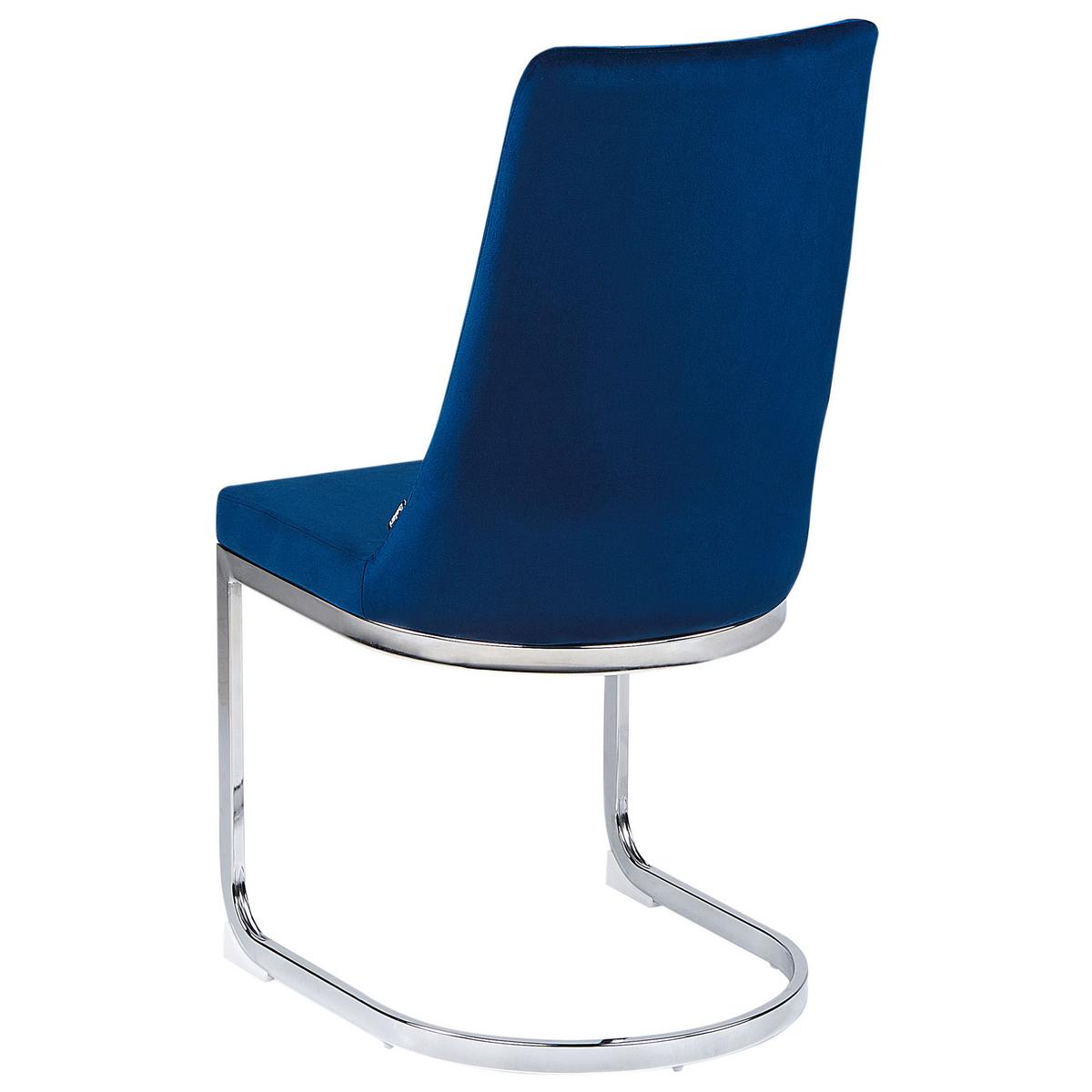 ESSZIMMERSTUHL 2er-Set Samtstoff kobaltblau Altoona - Blau/Silberfarben, Textil (46/96/58cm) - Beliani