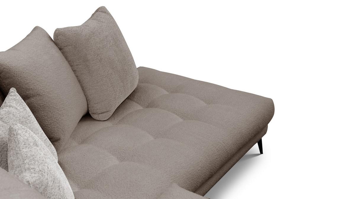 ECKSOFA CALME 5-Sitzer, creme - Creme/Schwarz, Holz/Textil (294/229cm) - Wozimo