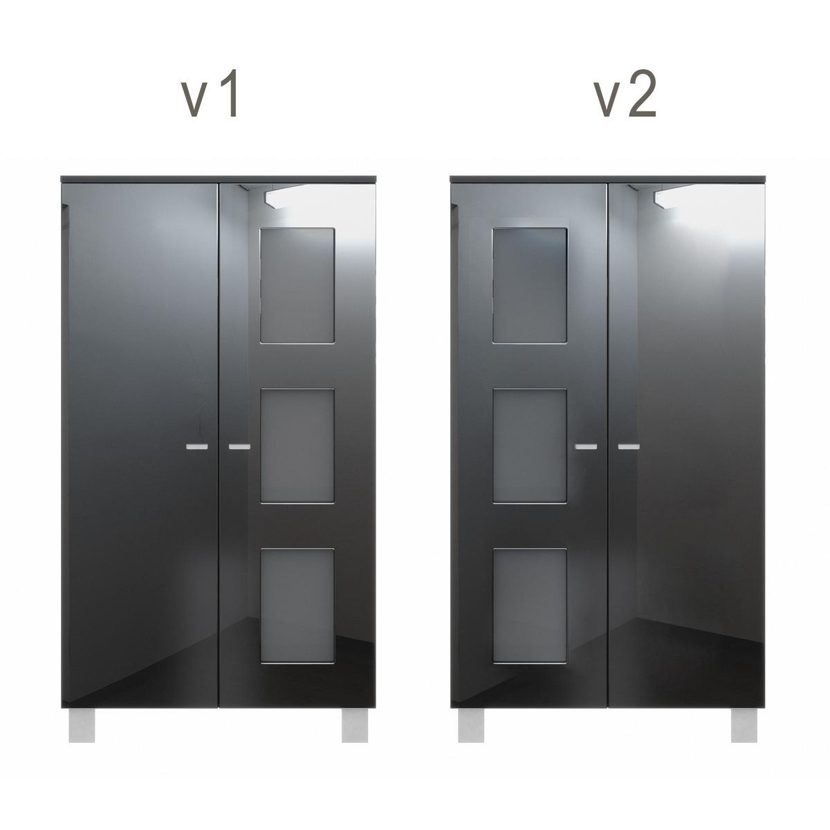 VITRINE Denjo Tür in Eiche sägerau - Eiche San Remo, Holzwerkstoff (71/129/35cm) - Vladon