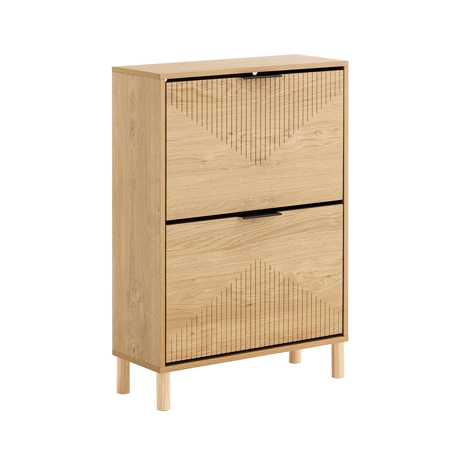 SCHUHSCHRANK Schmal Natur - Naturfarben, Holzwerkstoff (60/83/24cm) - SoBuy