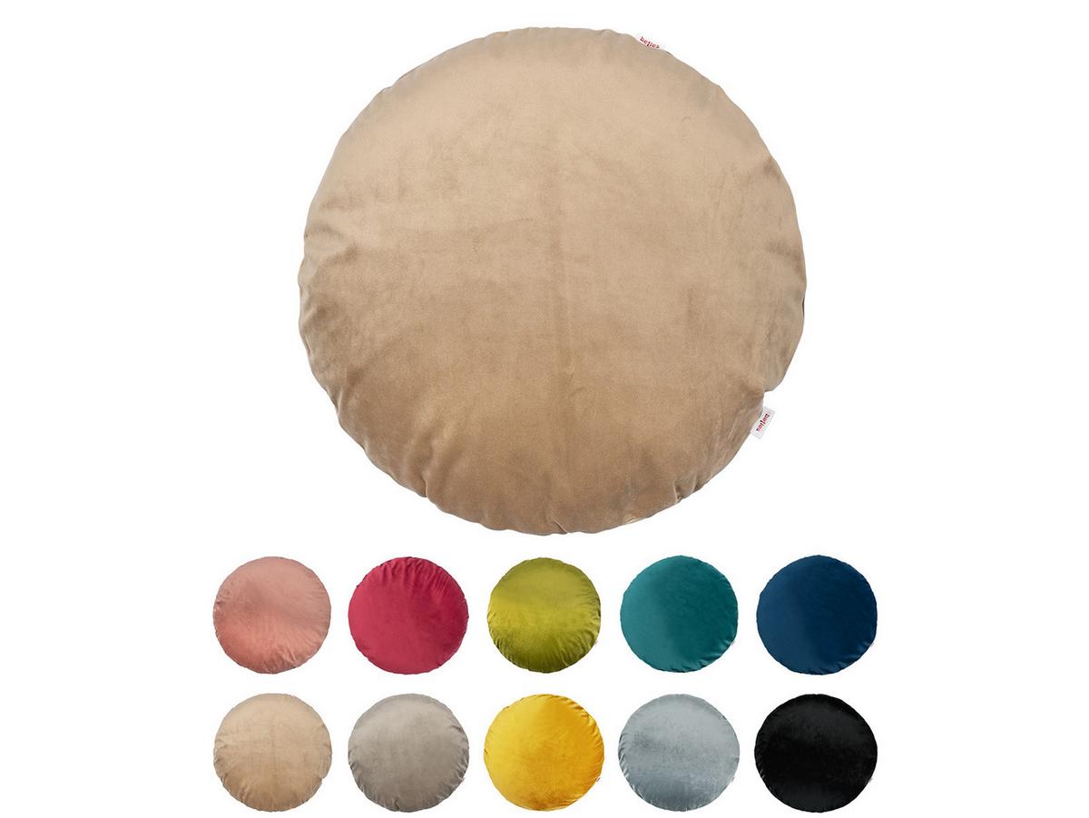 KISSENHÜLLE Rund Samt&Sonders braun-beige 40 cm Ø - Beige, Textil (40/40cm) - beties Heimtextil
