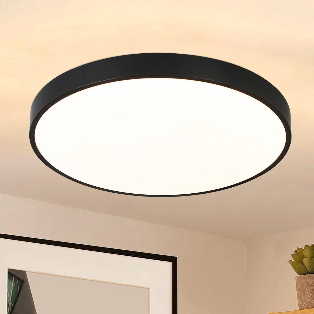 LED-DECKENLEUCHTE Thaddeus 21/21/3 cm - Schwarz, Kunststoff (21/21/3cm) - Nettlife