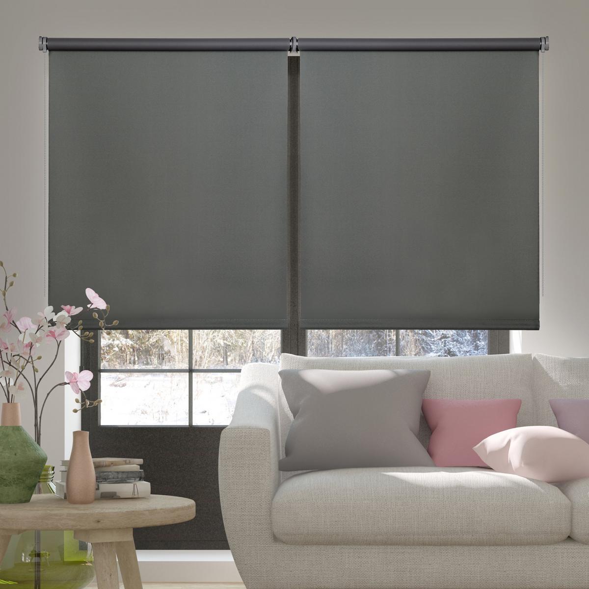 VERDUNKELUNGSROLLO Dunkelgrau 100x250 cm - Grau, Kunststoff (100/250cm) - STORESDECO