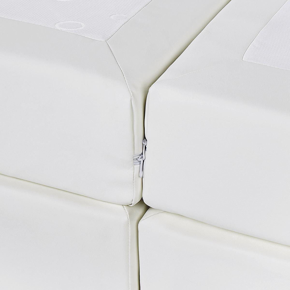 BOXSPRINGBETT 160/200cm Weiß President - Weiß, Kunststoff/Textil (160/200cm) - Beliani