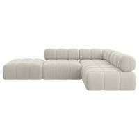 ECKSOFA modulares Sofa Favio-L1 - 285x190x70 cm Creme Cord - Hellgrau/Creme, Holzwerkstoff/Textil (285/190cm) - ALTDECOR