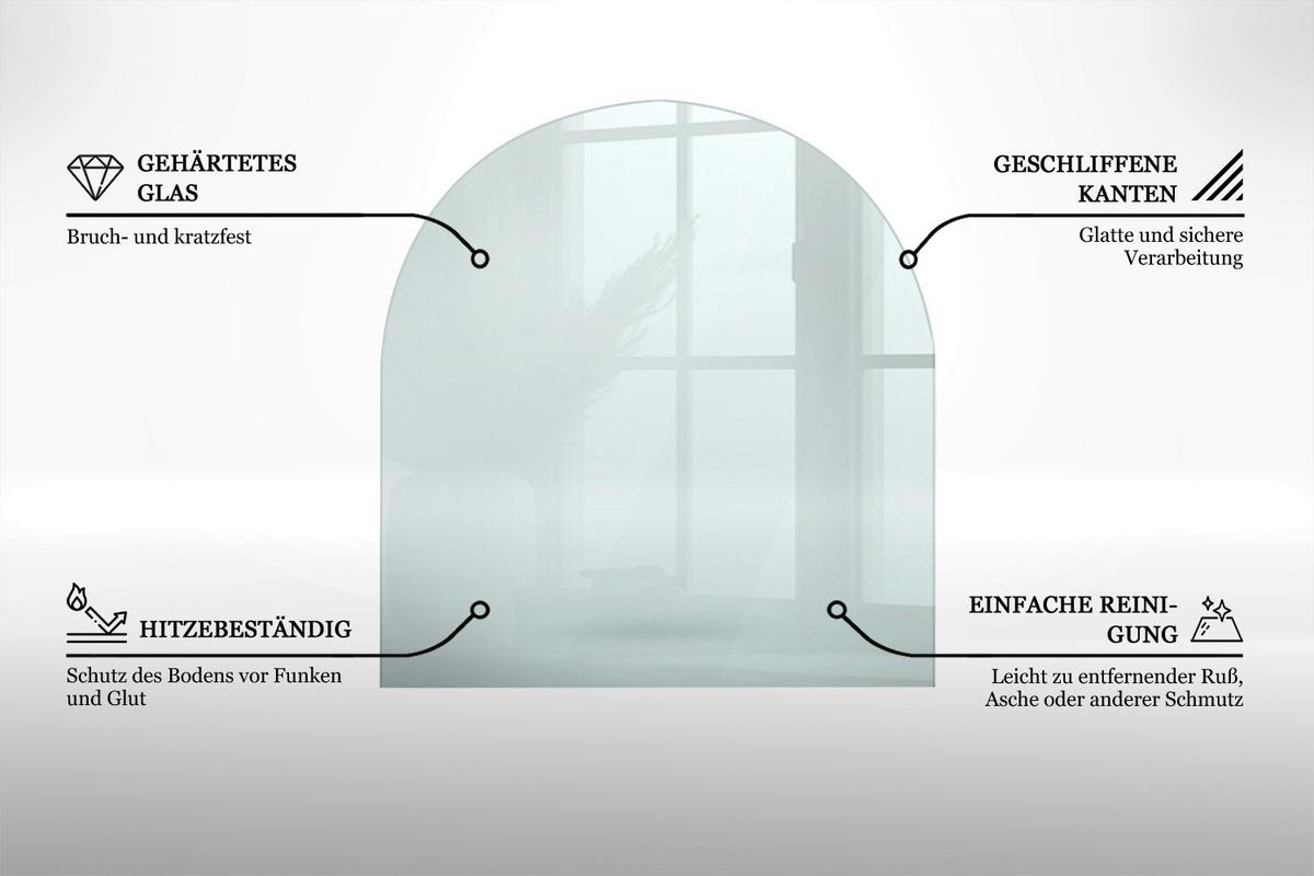 GLASPLATTE für Kamin transparent 80x70 cm - Transparent, Glas (80/70/0.4cm) - TULUP