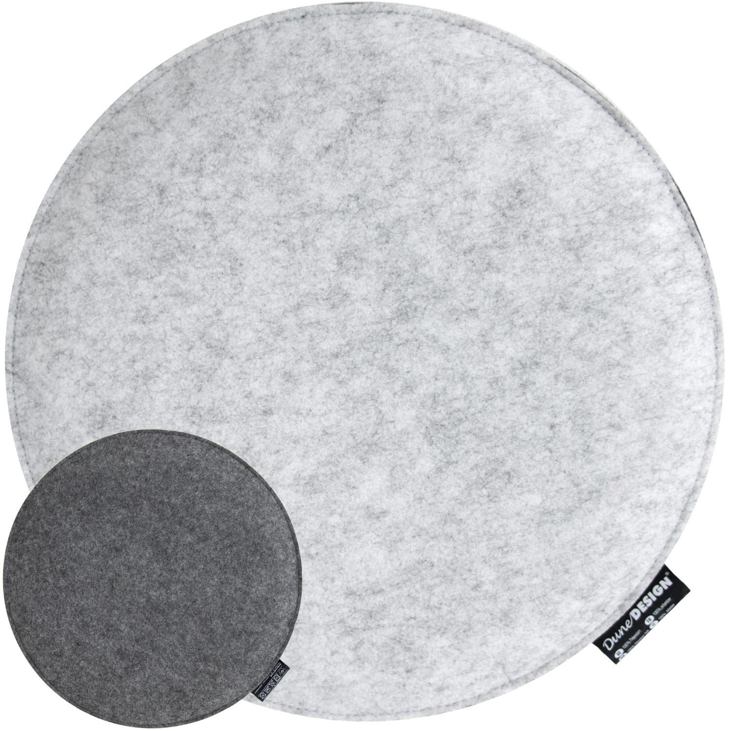 FILZ-SITZKISSEN zum Wenden, Ø 35/3 cm, Grau - Grau, Kunststoff (35cm) - Dunedesign
