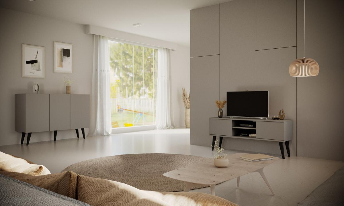 TV-MÖBEL Toronto Grau - Grau, Holzwerkstoff (160/55/35cm) - Petits-meubles